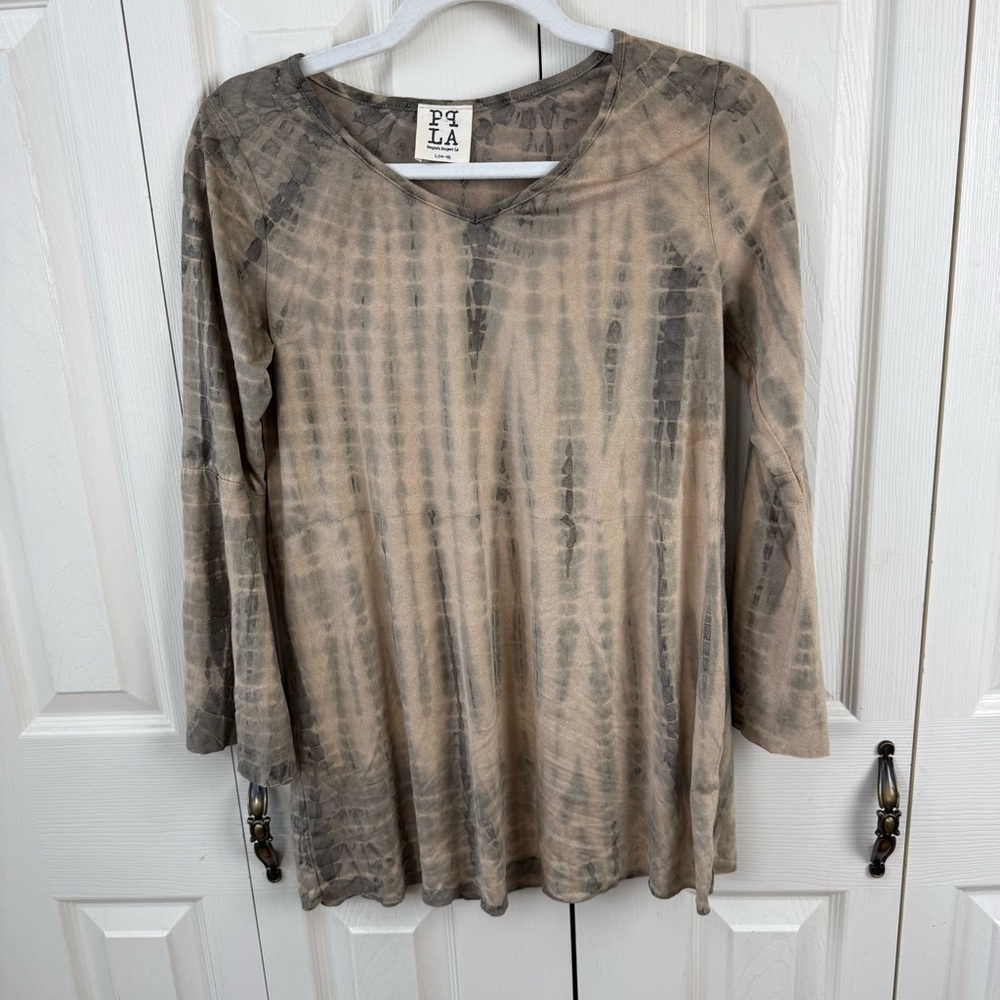 Peoples Project LA Olive Tie Dye Leif Knit Dress Long Flare Sleeves Girls Size L